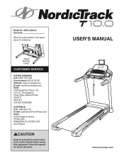 NordicTrack T 10.0 Treadmill Uk Manual