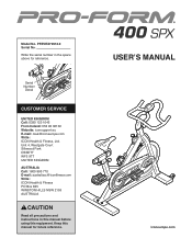 ProForm 400 Spx Instruction Manual