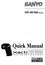 Sanyo VPC-HD1000BK Instruction Manual, VPC-HD1000 QSG