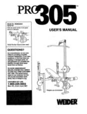 Weider Pro 305 English Manual