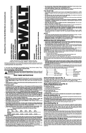 Dewalt DW303MB Instruction Manual