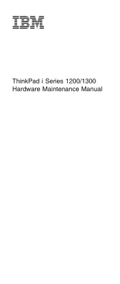 Lenovo ThinkPad i Series 1300 ThinkPad 130, 1200, 1300 - Hardware Maintenance Manual (October 2001)