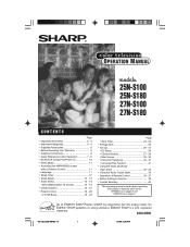Sharp 25NS100 25NS100|25NS180|27NS100|27NS180 Operation Manual