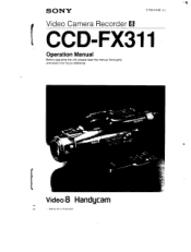 Sony CCD-FX311 Primary User Manual