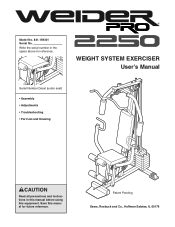 Weider Pro 2250 English Manual