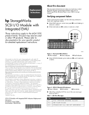 HP StorageWorks Modular Smart Array 1000 HP StorageWorks SCSI I/O Module with Integrated EMU Replacement Instructions (April 2004)