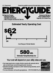 Maytag MSD2576VEW Energy Guide