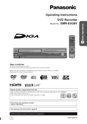 Panasonic DMREA38V Dvd Recorder - Multi Language
