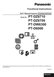 Panasonic PT-D6000ULK Functional Instructions