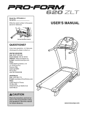 ProForm 620 Zlt Treadmill Uk Manual