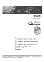 Ricoh MP2000SPF Troubleshooting Guide