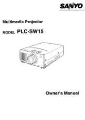Sanyo SW15 Instruction Manual, PLC-SW15