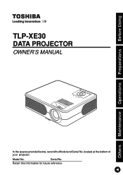 Toshiba TLP-XE30U User Manual
