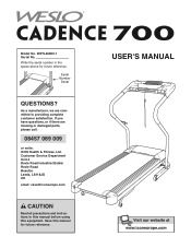 Weslo Cadence 700 Treadmill Uk Manual