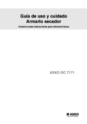 Asko DC7171 User manual Use & Care Guide ASKO DC7171 ES