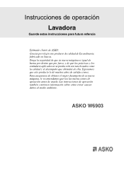 Asko W6903 User manual W6903 Use & Care Guide ES (Spainsh UCG 2+1 Warranty)