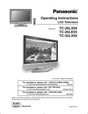 Panasonic TC26LX50 TC26LE55 User Guide