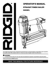 Ridgid R250SFA Owners Manual
