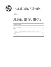 HP vc4000 Installing Add-ons via Altris, HPDM, HPCAS