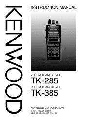 Kenwood TK-385 Operation Manual