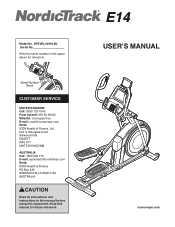 NordicTrack E14 Instruction Manual