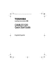 Toshiba S20-B Quick Start Guide