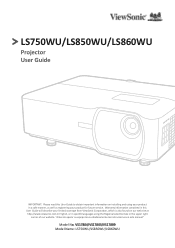 ViewSonic LS850WU - 5000 Lumens WUXGA Networkable Laser Projector with 1.6x Optical Zoom User Guide