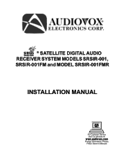 Audiovox SRSIR001FM Installation Manual