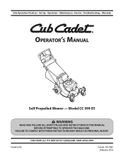 Cub Cadet CC 999ES CC 999ES Operator's Manual