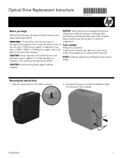HP Pavilion PC 24-r000a Optical Drive Replacement Instructions 1
