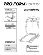 ProForm 630ds Treadmill English Manual