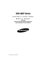 Samsung SGH d807 User Manual (ENGLISH)