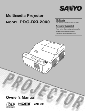 Sanyo PDG-DXL2000 Owners Manual