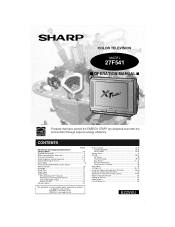 Sharp 27F541 27F541 Operation Manual