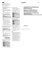 Sony DPP-SV55 (English: pg.2) Using with Windows 2000 Professional