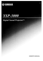 Yamaha YSP-3000bl Owners Manual