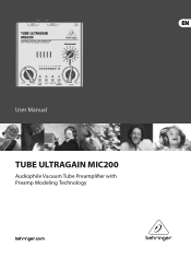 Behringer TUBE ULTRAGAIN MIC200 Manual