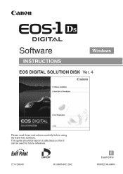 Canon EOS-1Ds Software Instructions EOS DIGITAL SOLUTION DISK Ver.4 for Windows