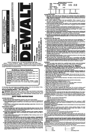 Dewalt DW898 Instruction Manual