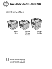 HP LaserJet Enterprise M604 Warranty and Legal Guide