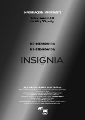 Insignia NS-46E480A13A Important Information (Spanish)