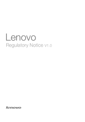 Lenovo IdeaPad Z470 Lenovo Regulatory Notice V1.1