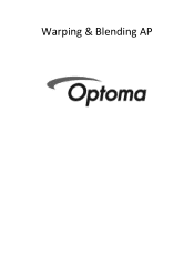 Optoma ZU850 Warping and blending software Manual