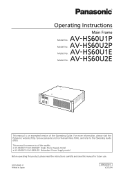 Panasonic AV-HS6000 AV-HS60U Operating Instructions