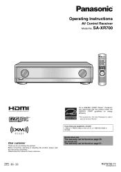 Panasonic SAXR700 SAXR700 User Guide