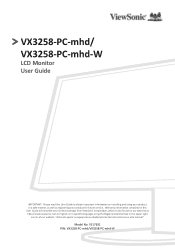 ViewSonic VX3258-PC-MHD - 32 Curved 1080p 165hz 1ms FreeSync Premium Monitor User Guide