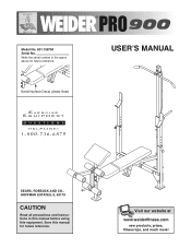 Weider Pro 900 Bench English Manual