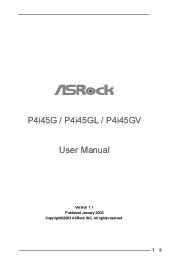 ASRock P4i45G User Manual