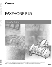 Canon FAXPHONE B45 FAXPHONE B45 User's Guide
