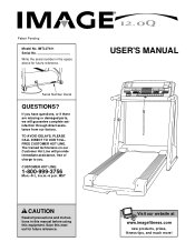 Image Fitness 12.0q Treadmill English Manual